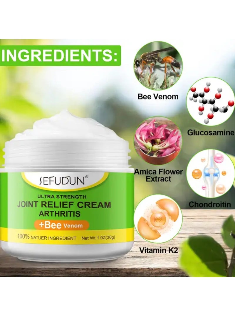 Sefudun - Joint Pain Relief Cream Ultra Strength Arthritis Pain Relief Cream with Bee Venom Joint and Muscle Pain Relief Cream Pain Relief for Joint Pain Muscle Pain Muscle Soreness Joint Therapy Cream 30g - Image 1