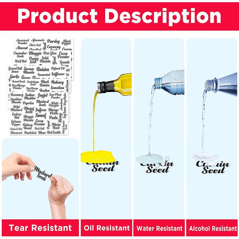 Inkware Transparent Waterproof Vinyl Stickers for Decals Craft, Kitchen Jar containers Labels, Mason Jars Glass Bottles (Pacl of 150- (2 Inch x 1.5 Inch) - Image 4