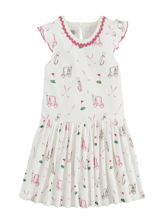 Mud Pie Children's Golf Print Tshirt Dress; 4T-5T