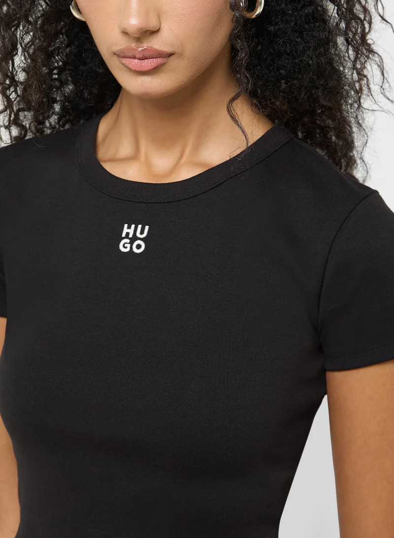 HUGO Crew Neck Crop Top