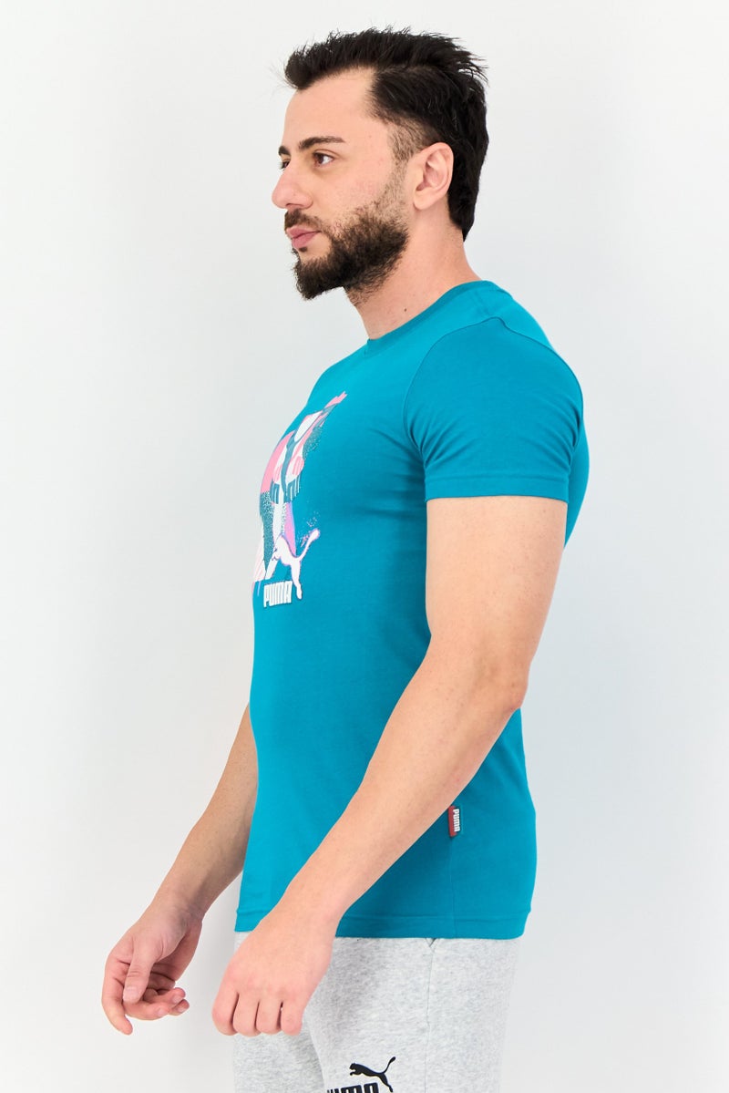 PUMA Men Slim Fit Short Sleeves Outdoor T-shirt, Turquoise - Image 2