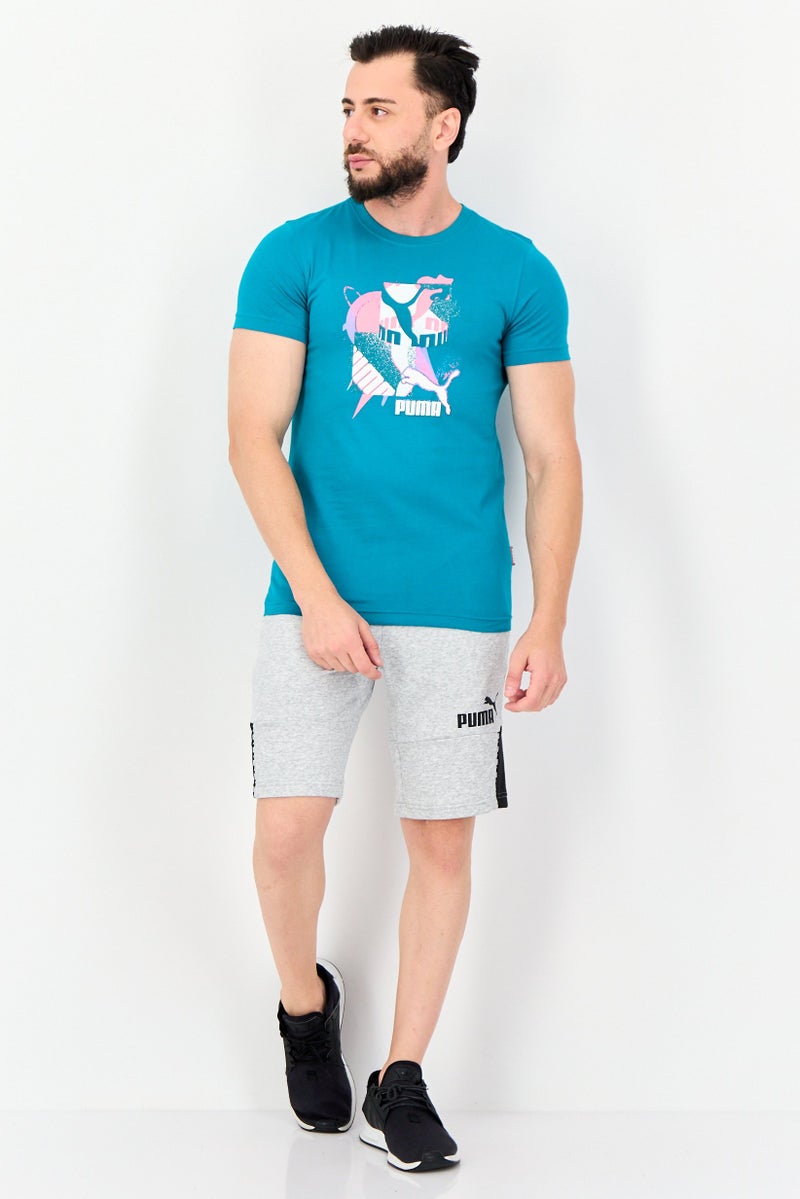 PUMA Men Slim Fit Short Sleeves Outdoor T-shirt, Turquoise - Image 4