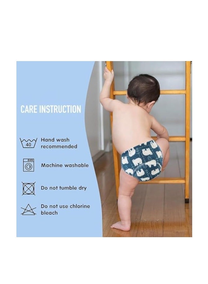 تراسل 7 عبوات من سراويل تدريب الأطفال الصغار القطنية 100٪ سروال تدريب قطني، ملابس داخلية قابلة لإعادة الاستخدام لتدريب الأولاد على استخدام النونية للأولاد، ملابس داخلية لتدريب الأولاد الصغار على استخدام النونية - Image 3