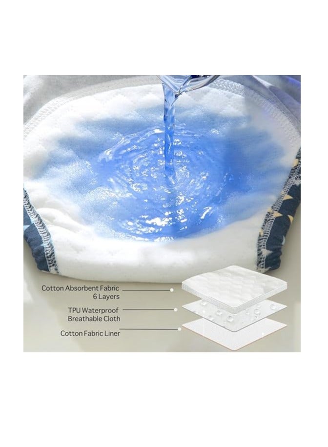 تراسل 7 عبوات من سراويل تدريب الأطفال الصغار القطنية 100٪ سروال تدريب قطني، ملابس داخلية قابلة لإعادة الاستخدام لتدريب الأولاد على استخدام النونية للأولاد، ملابس داخلية لتدريب الأولاد الصغار على استخدام النونية - Image 5