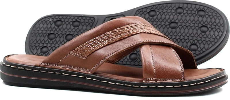 فاست ستيب Genuine Leather Men's Flat Slippers 128MA173