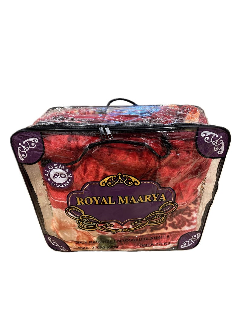 ROYAL MAARYA 2 PLY SUPER SOFT EMBOSSED BLANKET - Image 1