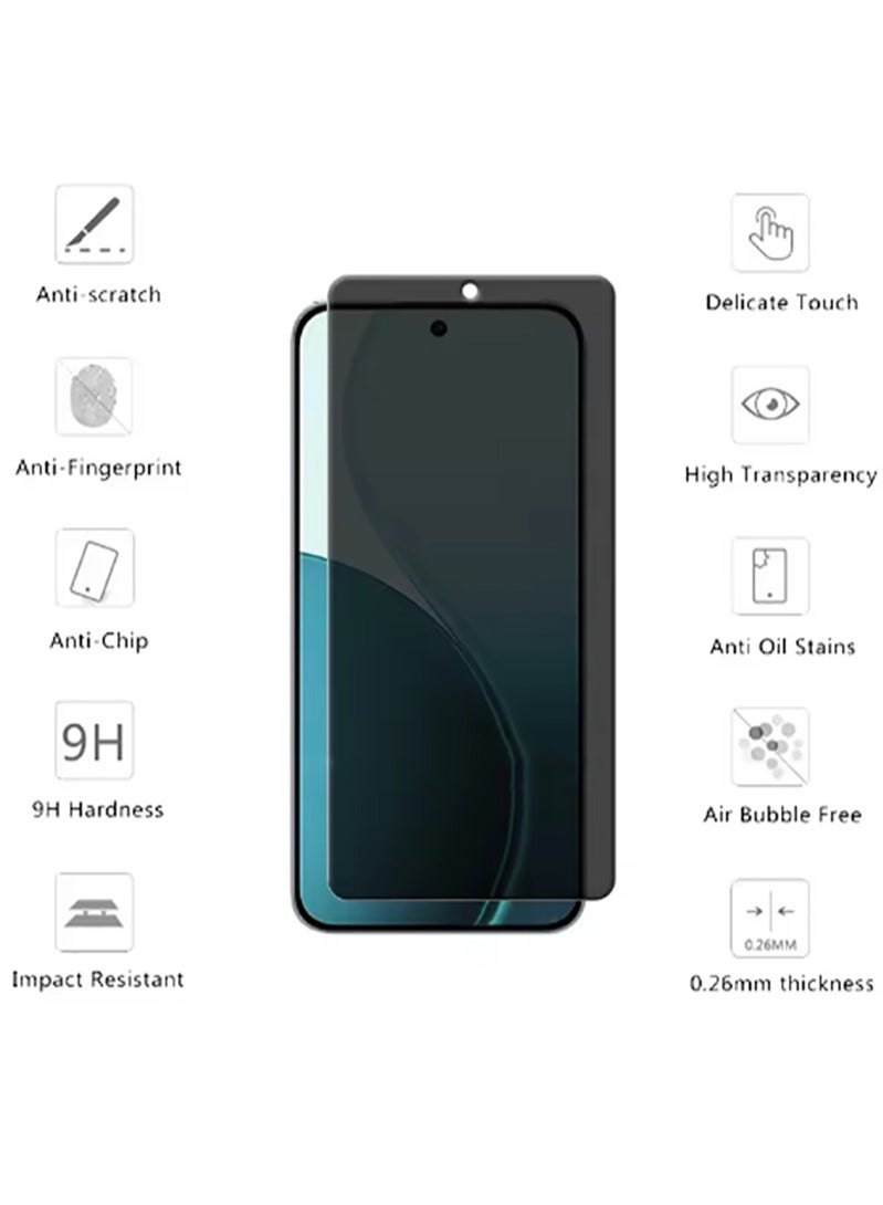 Arabest OPPO Reno 14F Privacy Screen Protector, Support Fingerprint Unlock, 9H Tempered Glass Film, Anti-Scratch Case - Image 2