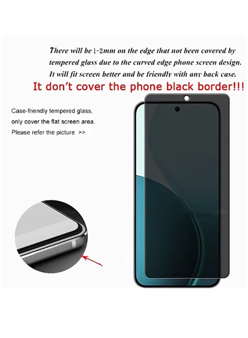 Arabest OPPO Reno 14F Privacy Screen Protector, Support Fingerprint Unlock, 9H Tempered Glass Film, Anti-Scratch Case - Image 3