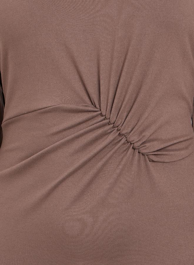 ستايلي فستان طويل بحافة واسعة وأكمام طويلة - Image 3