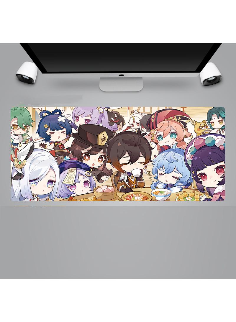 Loquat Genshin Anime Gaming Mouse Pad Extended Large Mat Desk Pad Stitched Edges Mousepad Long Mouse Pad And Non-Slip Rubber Base Mice Pad 900X400X4mm  - Image 1