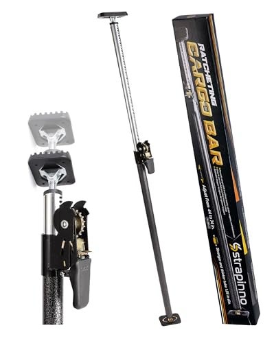 Strapinno  Ratcheting Cargo Bar 4474 NonSlip Truck Bed Divider Easy Setup Strong 125 Tube Adjustable Stabilizer for Pickup Trucks