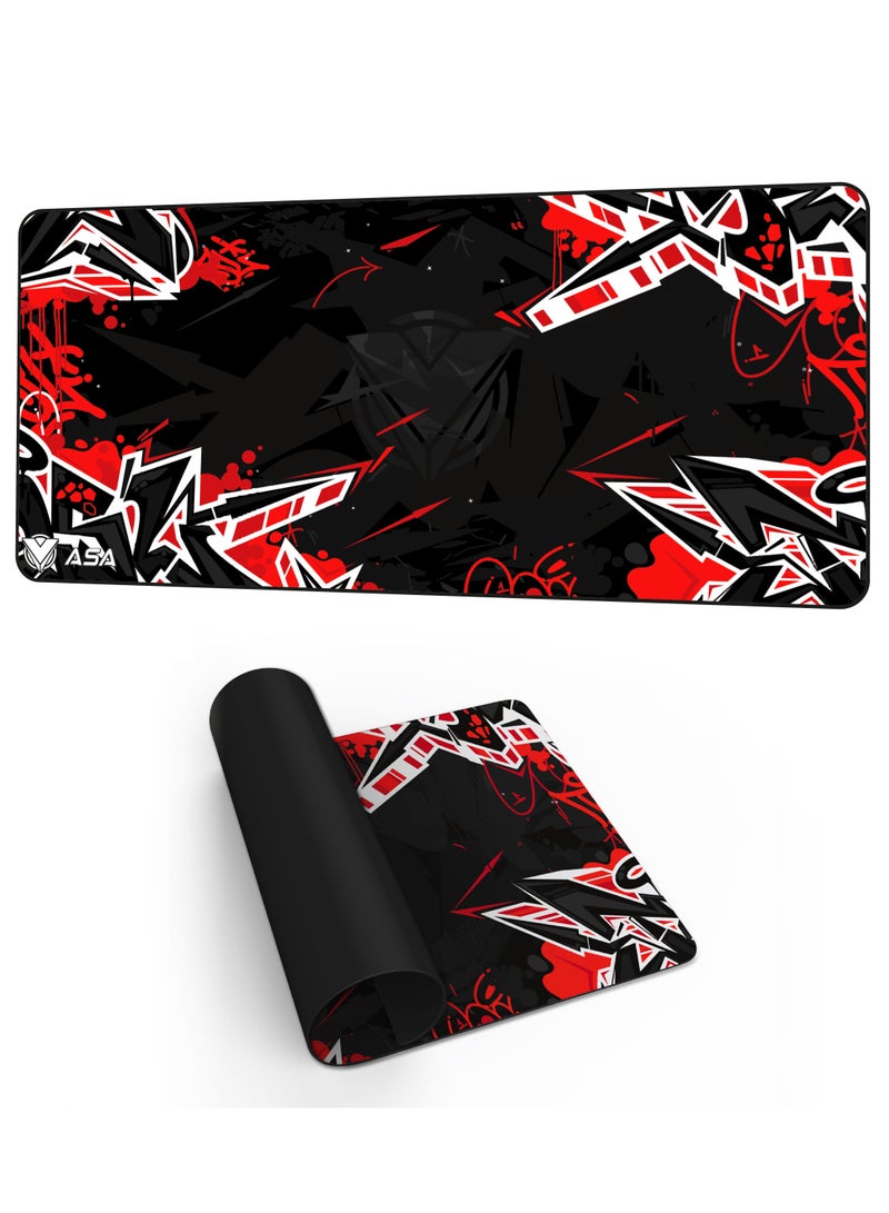 ASA Extended Mouse Pad 90x40cm Non-Slip Rubber Base with Stitched Edges, Smooth Cloth Surface, Waterproof  - Image 1