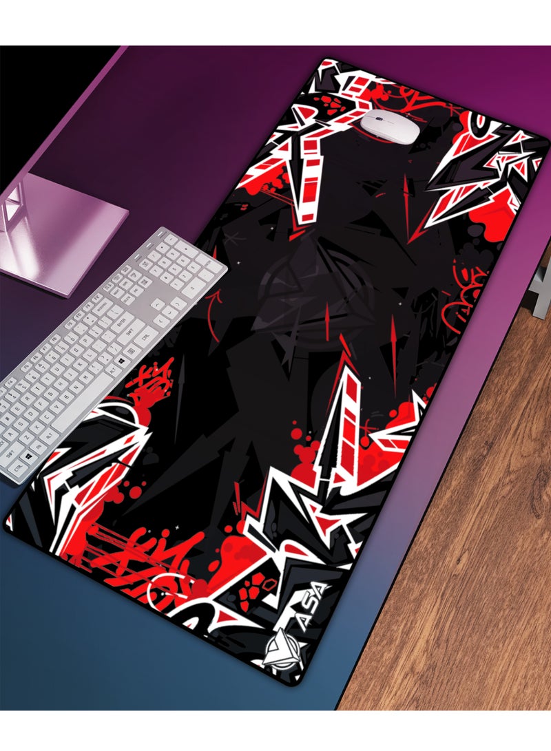 ASA Extended Mouse Pad 90x40cm Non-Slip Rubber Base with Stitched Edges, Smooth Cloth Surface, Waterproof  - Image 2