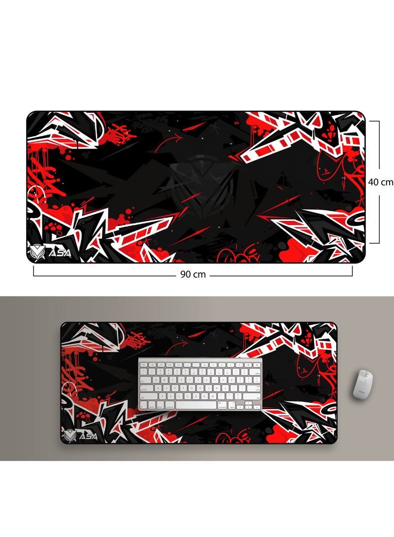 ASA Extended Mouse Pad 90x40cm Non-Slip Rubber Base with Stitched Edges, Smooth Cloth Surface, Waterproof  - Image 4
