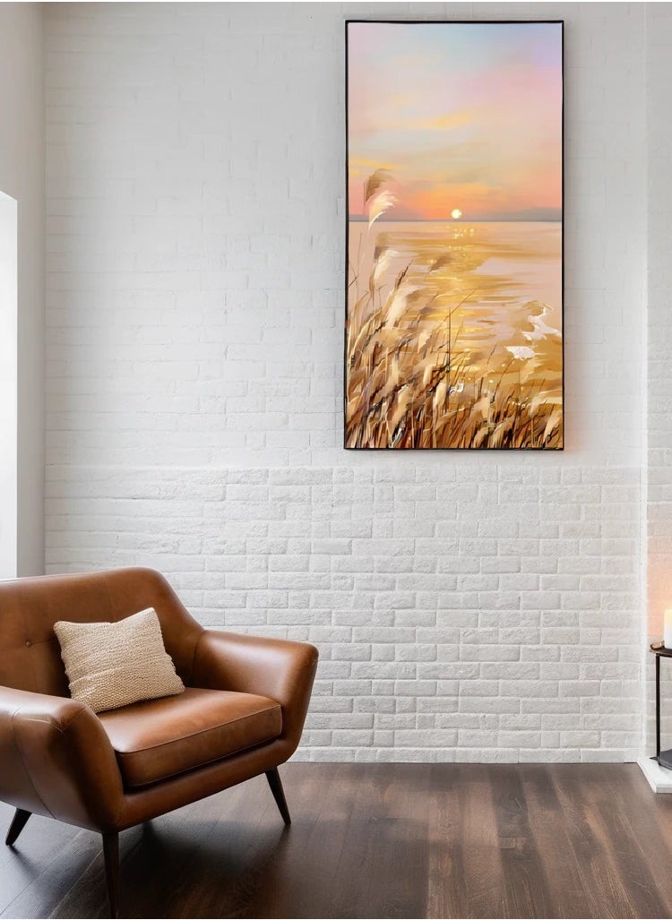 Neo Front Textured Pattern Art with Gold Leaf in Aluminum Frame - 70*140 cm LTU-22090025  - Image 3