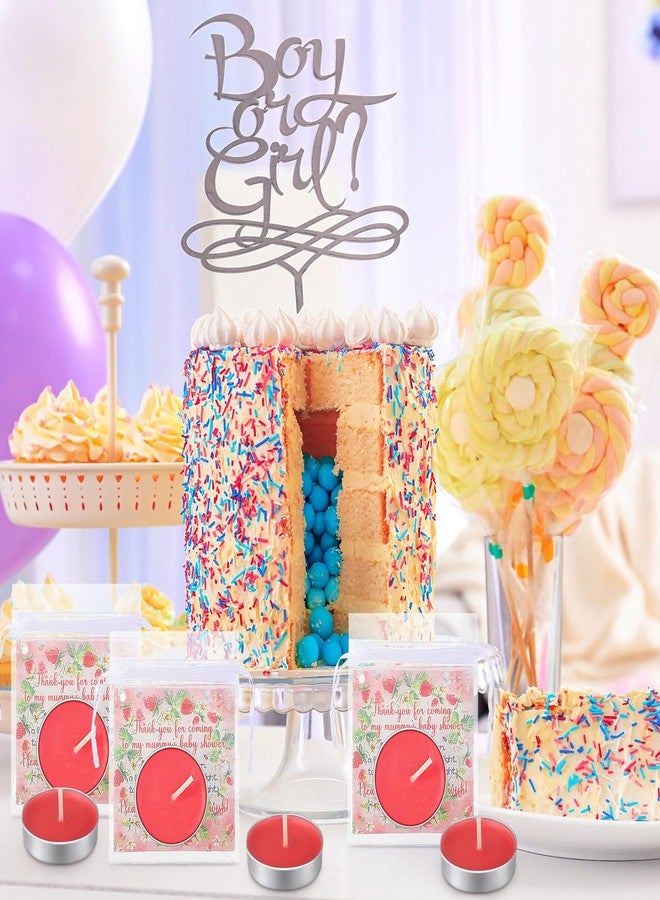 MTLEE 60 Sets Baby Shower Party Favors for Guests Baby Shower Gifts Tea Lights Candles with Thank Tags and Return Gift Bags for Birthday Gender Reveal Party Supplies(Red,Strawberry) - Image 5