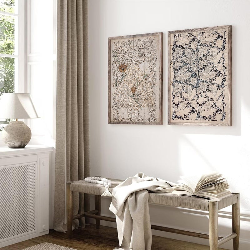 Joocrise Vintage Botanical Wall Art Prints Set of 2 Antique Sketch Wall Art Decor Neutral Flower Canvas Wall Art Floral Pictures Farmhouse Painting Vintage Floral Artwork for Room Bedroom 24x36 Inch Unframed - Image 5