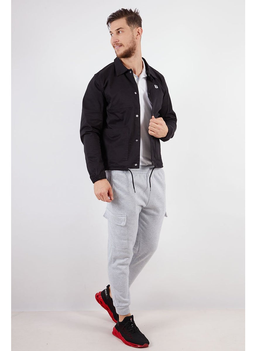 PUMA Men Spread Neckline Downtown Coach Jacket, Black  - Image 3