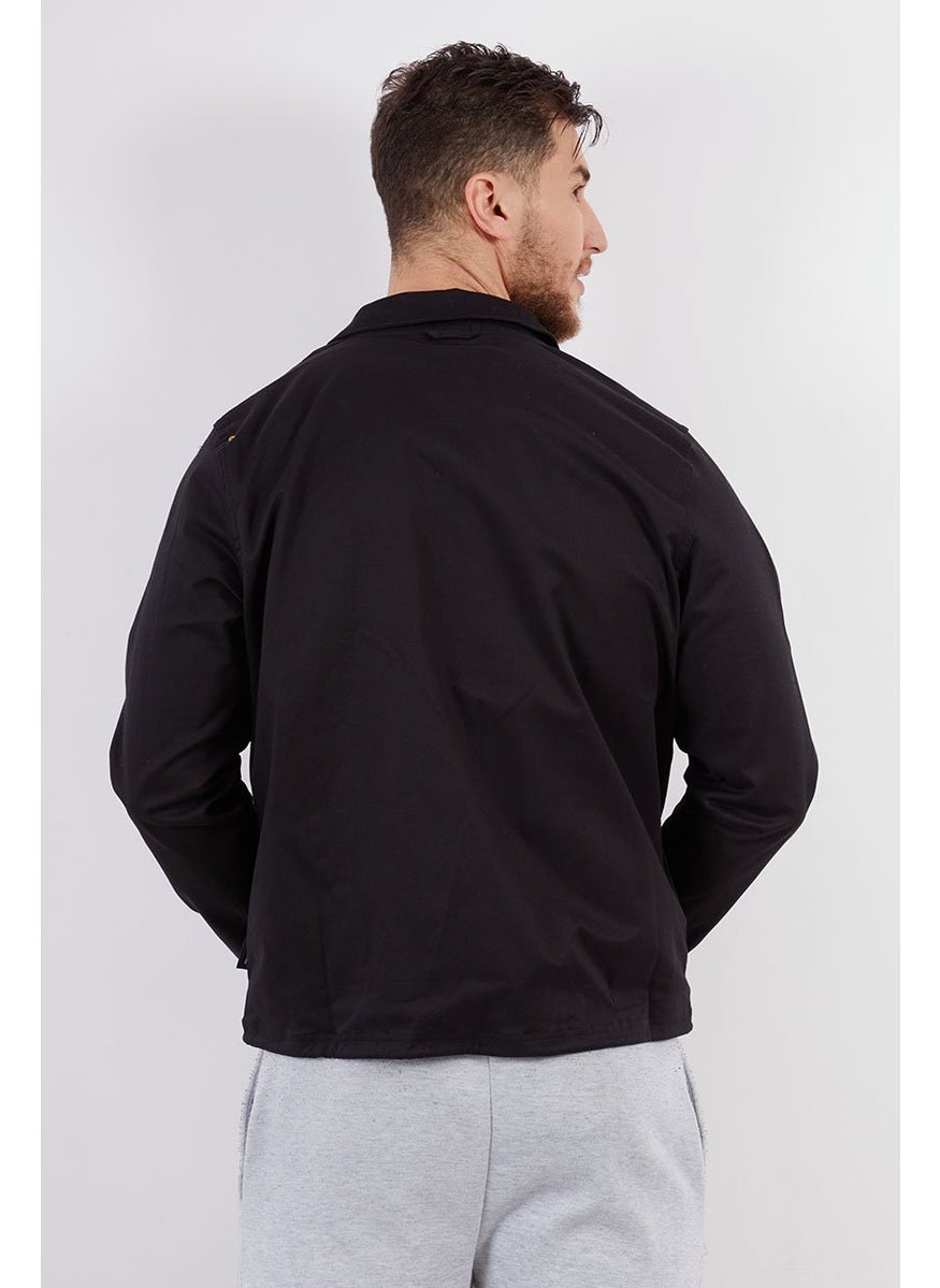 PUMA Men Spread Neckline Downtown Coach Jacket, Black  - Image 4