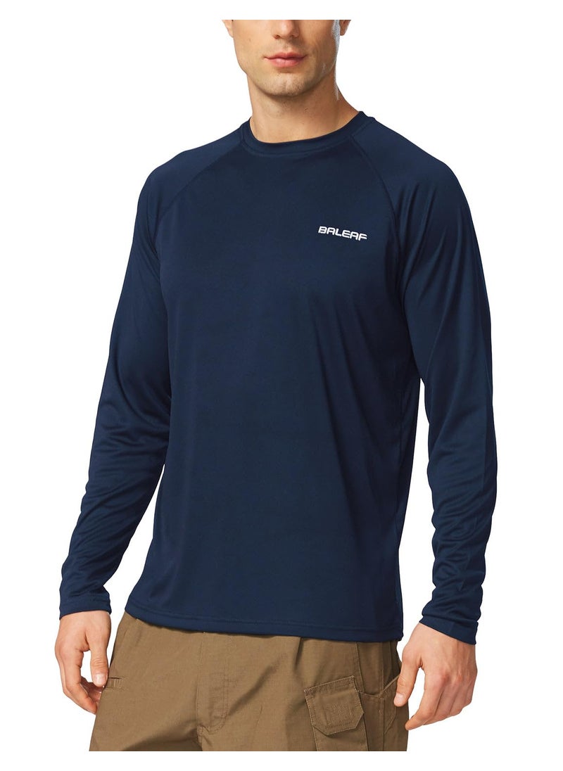 Baleaf BALEAF Men's Rash Guard Shirts Fishing Long Sleeve UV Sun Protection SPF T-Shirts UPF 50+ Lightweight Beach Dark Blue Size XXXL  - Image 1