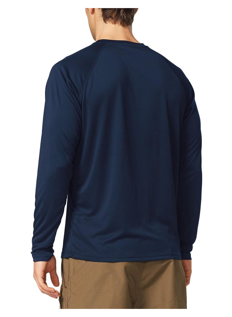 Baleaf BALEAF Men's Rash Guard Shirts Fishing Long Sleeve UV Sun Protection SPF T-Shirts UPF 50+ Lightweight Beach Dark Blue Size XXXL  - Image 2