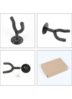 Thoraya 4Pcs Guitar Wall Mount Hanger Hook Acoustic Electric Bass Metal Holder Round Black Universal Instrument Accessories  - Image 4