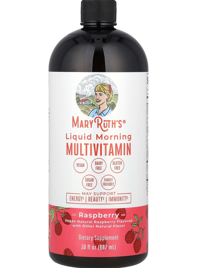 MaryRuth's Liquid Morning Multivitamin, Raspberry, 30 fl oz (887 ml)