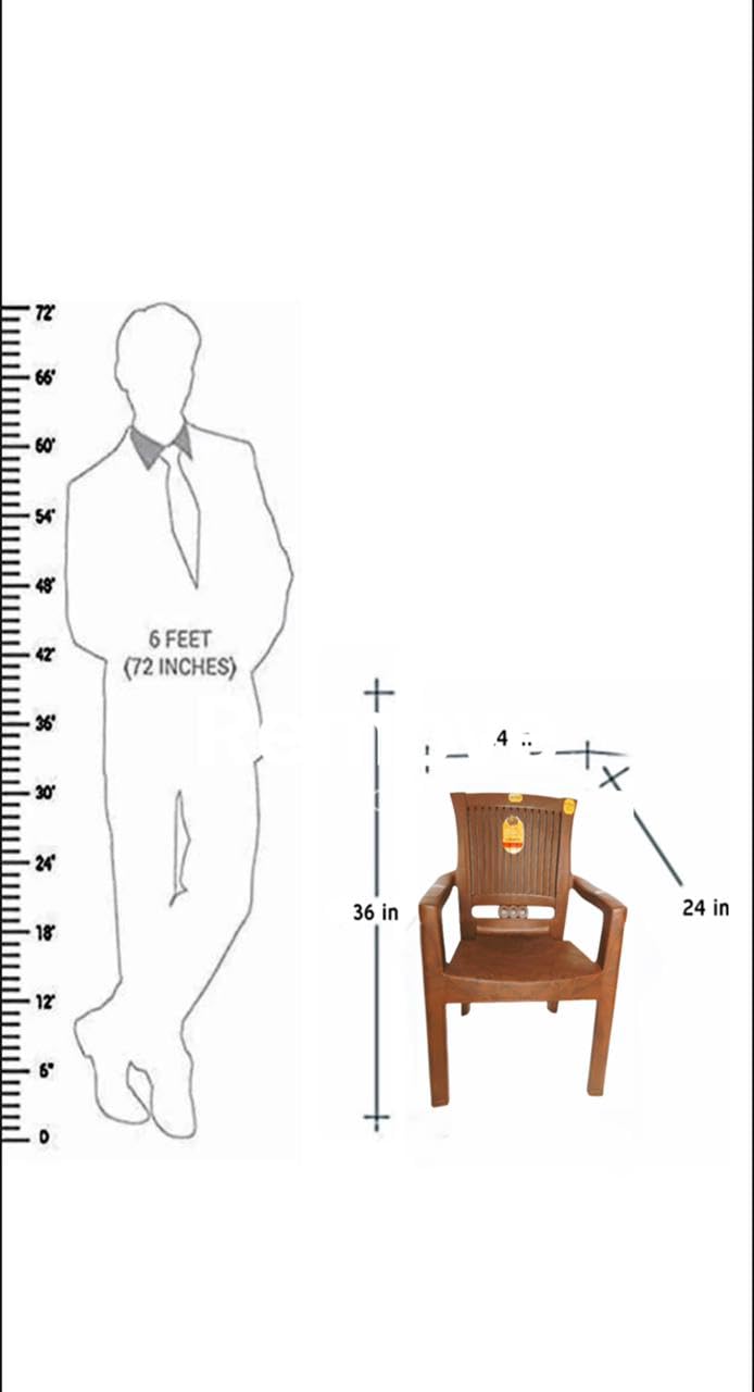 ANMOL Supreme Crown Luxury Plastic Arm Chair for Home Office Living RoomMatte Finish Plastic Outdoor ChairPatio Chairs for Balcony Suitable for Indoor Outdoor Brown Set of 1 Chair - Image 2