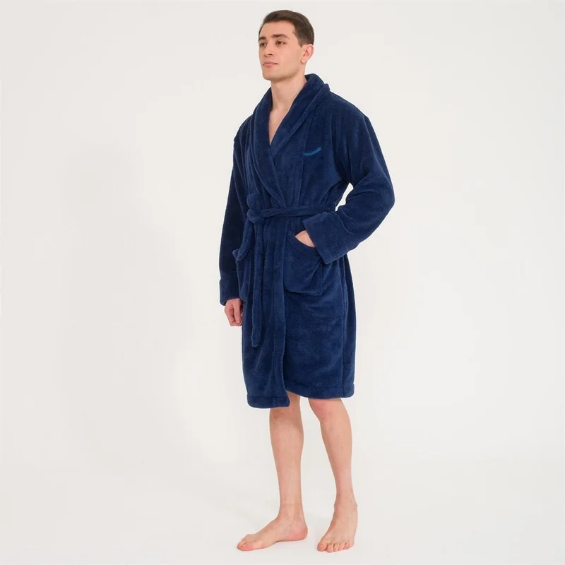 Miespiga Men's Welsoft Shawl Collar Fleece Dressing Gown