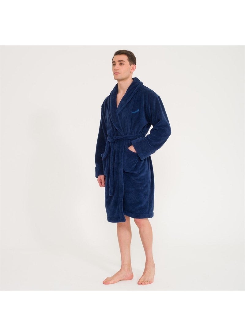 Miespiga Men's Welsoft Shawl Collar Fleece Dressing Gown  - Image 3