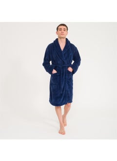 Miespiga Men's Welsoft Shawl Collar Fleece Dressing Gown  - Image 1