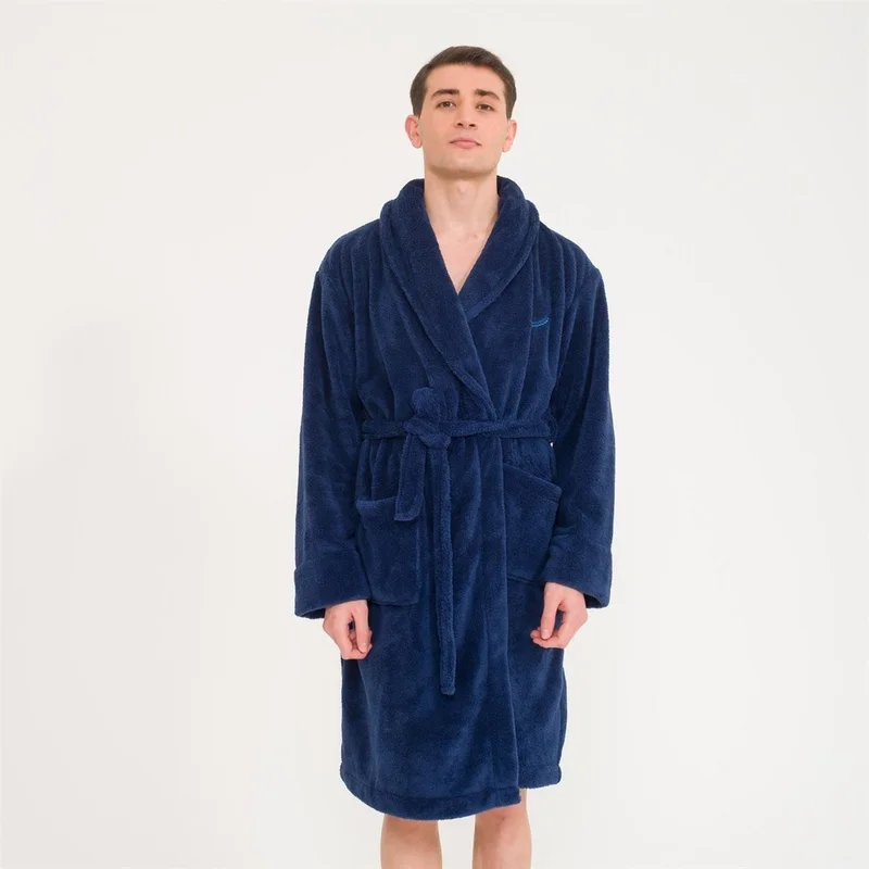 Miespiga Men's Welsoft Shawl Collar Fleece Dressing Gown