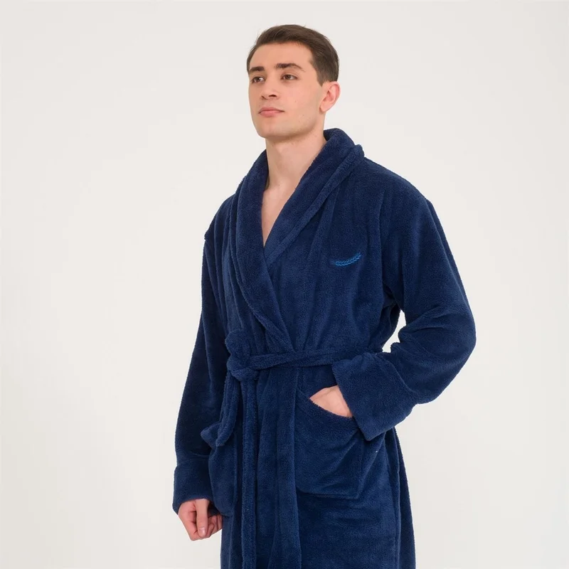 Miespiga Men's Welsoft Shawl Collar Fleece Dressing Gown
