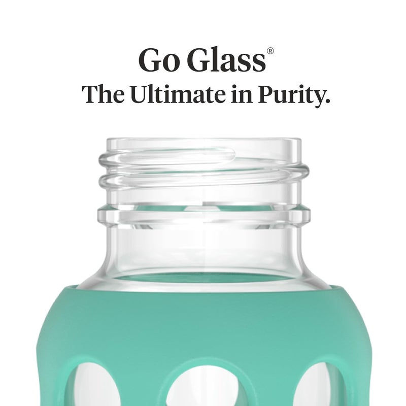 Lifefactory 9-Ounce Glass Baby Bottle with Stage 2 Nipple and Protective Silicone Sleeve Kale (LF110018C4) - Image 3