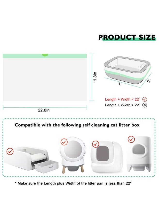 Mooydee 100 Pack Cat Litter Box Liner Bags Compatible with Self-cleaning Cat Litter Box, Thick Heavy Duty Drawstring Waste Drawer Liners Compatible with PURA X/MAX Automatic Litter Box -23" x 12" - Image 2