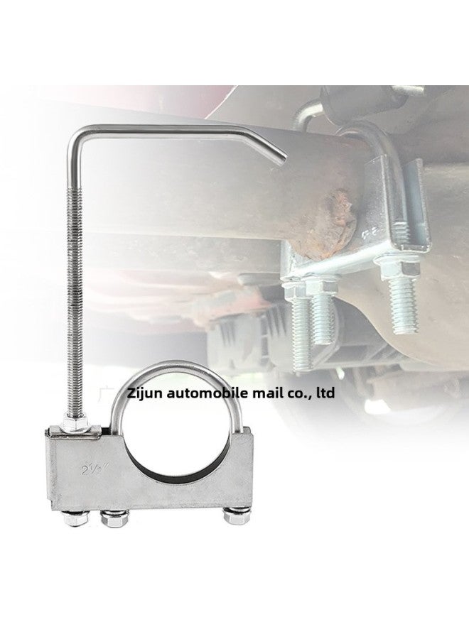 Special Selection Of Universal Exhaust Pipe Clamp U-shaped Hook Connecting Pipe Fixed Muffler Car Tail Pipe Hoop-Specification Model:"galvanized Welded Pipe 3""."  - Image 2