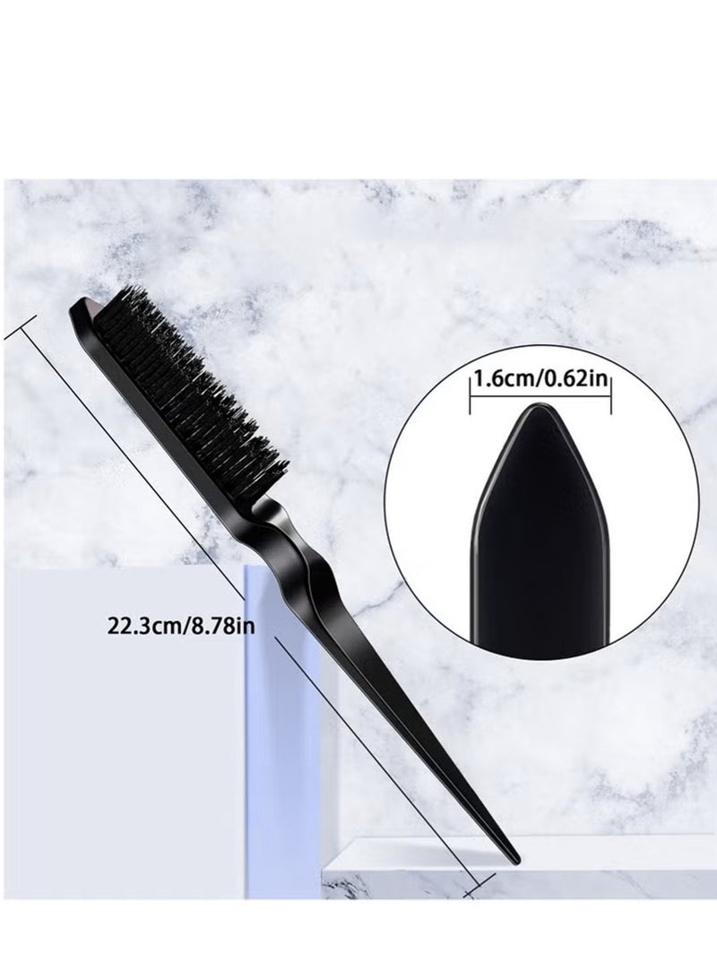 مجموعة فرش تصفيف الشعر من ٣ قطع - تتضمن فرشاة حواف، وفرشاة شعيرات، ومشط ذيل مدبب - Image 4