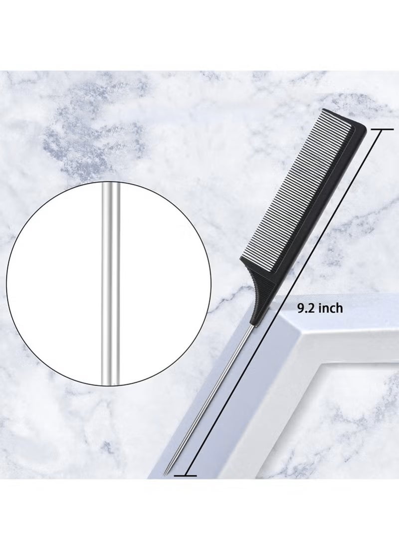 مجموعة فرش تصفيف الشعر من ٣ قطع - تتضمن فرشاة حواف، وفرشاة شعيرات، ومشط ذيل مدبب - Image 2