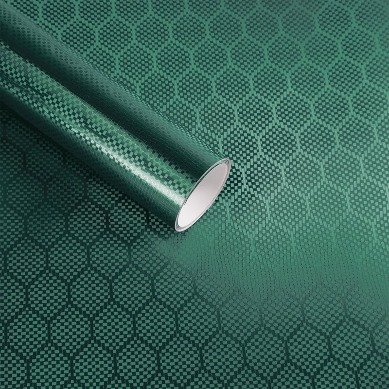 Lypumso Honeycomb Carbon Fiber Vinyl Wrap Chrome Hexagon Cast Vinyl Film for Almost Cars and Motorcycles Exterior Interior SelfAdhesive Car Wrap Stickers Green 1ft x 5ft