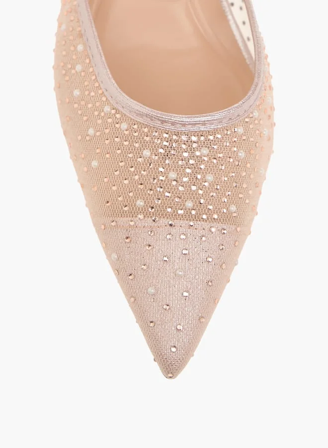 سيليست Women's Embellished Pointed Toe Shoes with Stiletto Heels