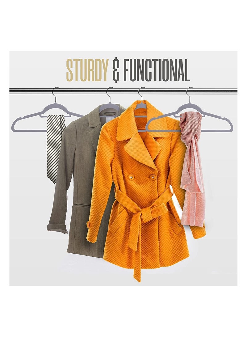 كول بيبي شماعة COOLBABY Premium Non-Slip Velvet Hangers [مجموعة من 10] (42 سم) -شماعة لباس مخملي Velvet Suit Suit Duty Heavy with Tie Bar 360 Degree Rotatory Hook -توفير الفضاء القوي - Image 5