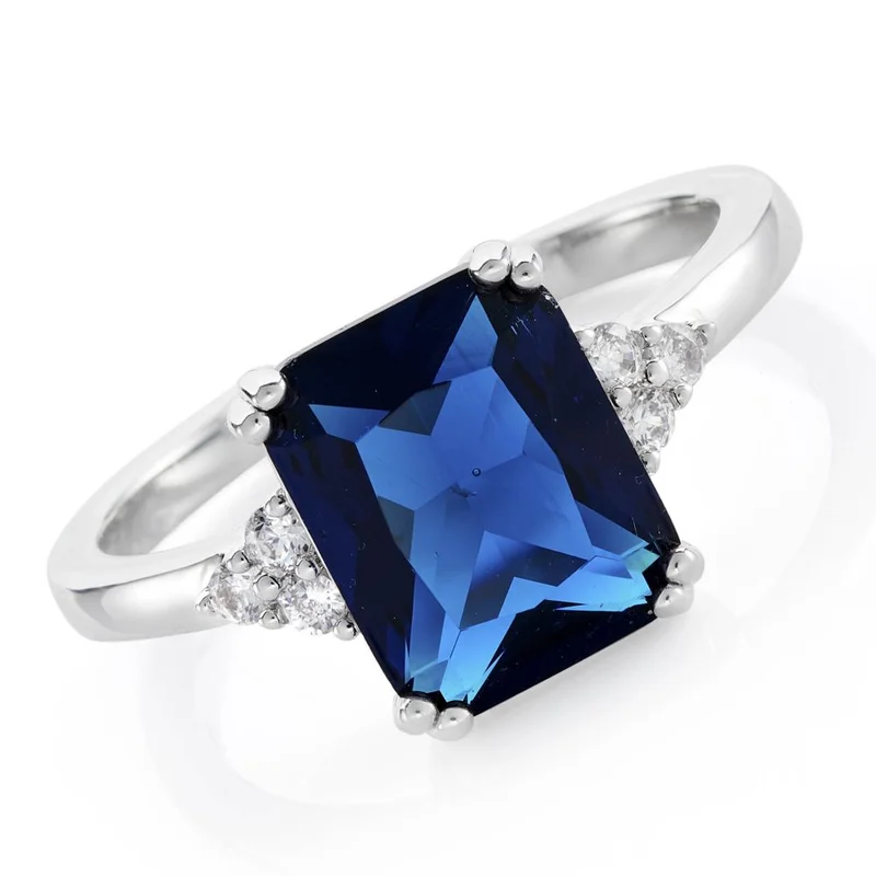 BUCKLEY LONDON BUCKLEY LONDON THE CARAT COLLECTION - SAPPHIRE BAGUETTE WITH CRYSTAL DETAILED SHOULDERS