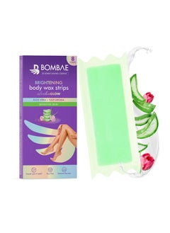 BOMBAE Full Body Wax Strips With Aloe Vera For Women (8+2 Strips)| Full Body Cold Wax Strips For Sensitive Arms, Underarms, Legs | Post-Wax Wipes For Mess-Free, Smooth Skin  - Image 1