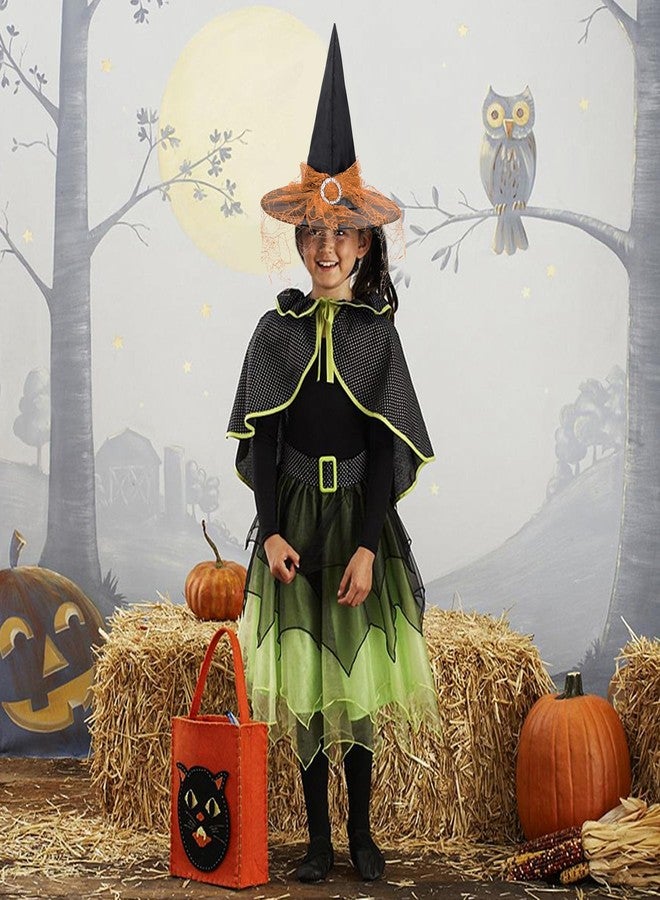 Zando Kids Witch Hat for Women Girls Halloween Party Decoration - Black Lace Witches Hat for Outdoor Hanging - One Size - Image 5