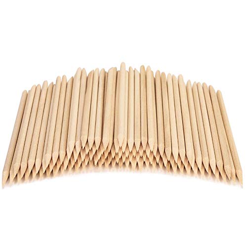 roomir 100PCS Orange Sticks for Nails 4.5 Inch - Wooden Cuticle Pusher Remover Set - Non-Toxic, Skin-Safe - Wood Tools for Manicure Pedicure - Disposable Set for Home Salon - Wont Break Easily. - Image 1
