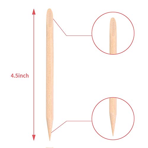 roomir 100PCS Orange Sticks for Nails 4.5 Inch - Wooden Cuticle Pusher Remover Set - Non-Toxic, Skin-Safe - Wood Tools for Manicure Pedicure - Disposable Set for Home Salon - Wont Break Easily. - Image 3