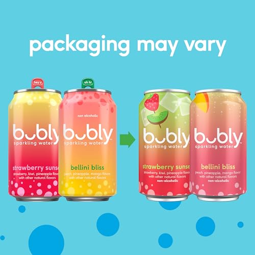 bubly Sparkling Water Strawberry Sunset Zero Sugar  Zero Calories 12 Fl Oz Cans Pack of 8 - Image 5