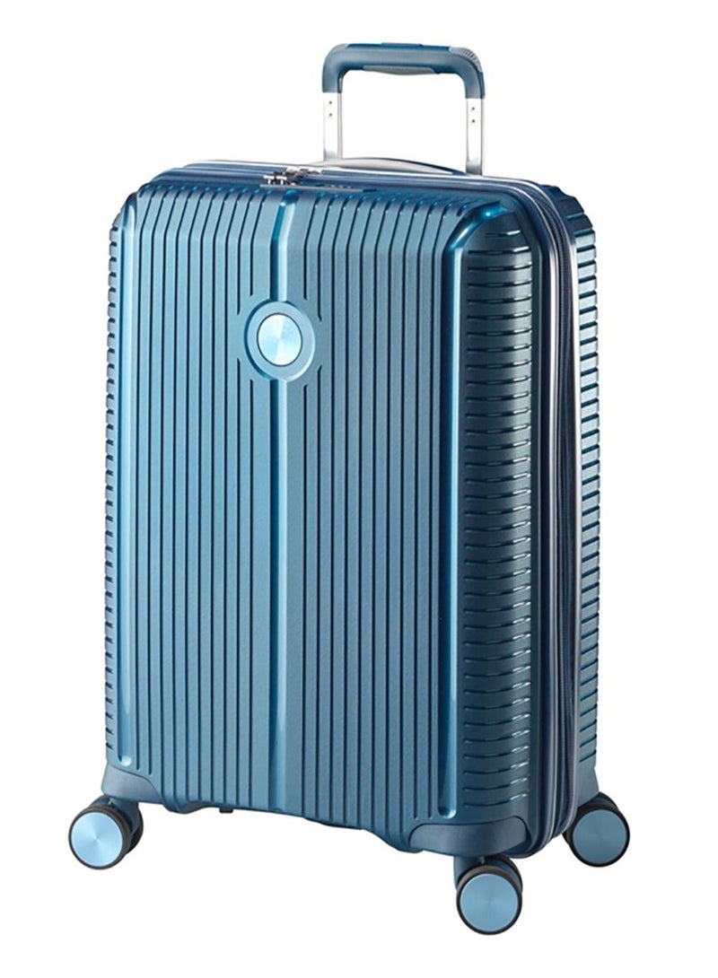 Jump Sondo Polypropylene Hard Expandable Carry-on Luggage Suitcase Trolley Cabin Size Small 55cm Blue - Image 1