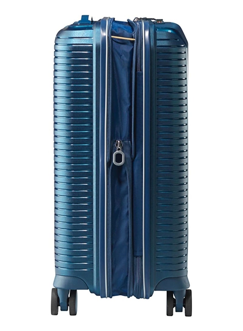 Jump Sondo Polypropylene Hard Expandable Carry-on Luggage Suitcase Trolley Cabin Size Small 55cm Blue - Image 4