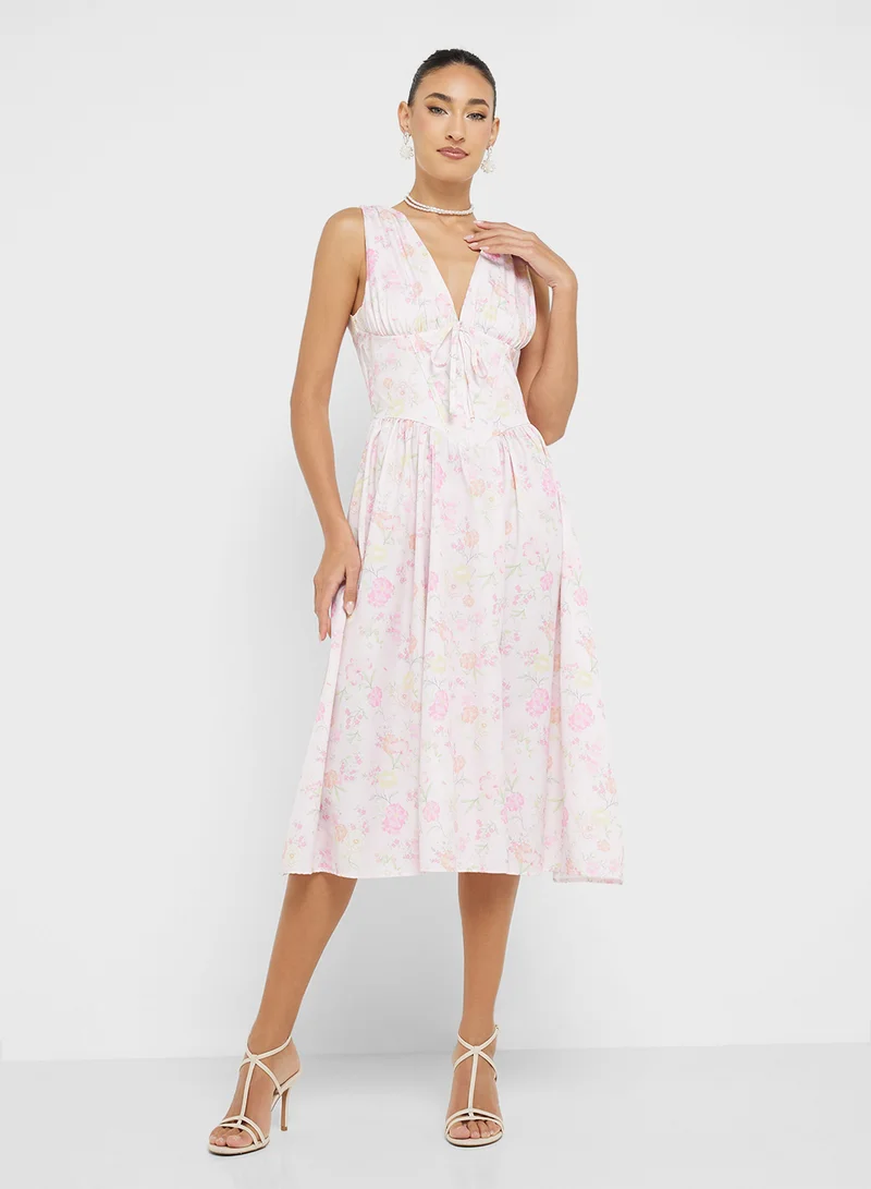 Ginger Floral Print Midi Dress